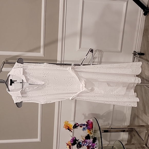 NWT Donna Karan Seaside Eyelet Cutout Dress - Picture 1 of 11